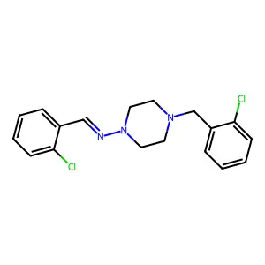 1-(2-chlorophenyl)-N-[4-[(2-chlorophenyl)methyl]piperazin-1-yl]methanimine structure