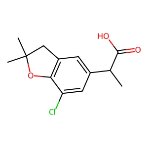 2-(7-chloro-2,2-dimethyl-3H-1-benzofuran-5-yl)propanoic acid structure