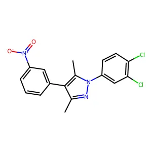 1-(3,4-dichlorophenyl)-3,5-dimethyl-4-(3-nitrophenyl)pyrazole structure