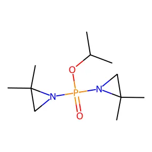 1-[(2,2-dimethylaziridin-1-yl)-propan-2-yloxyphosphoryl]-2,2-dimethylaziridine structure