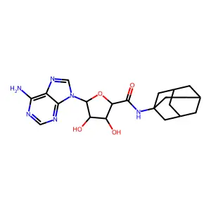 beta-D-Ribofuranuronamide, 1-(6-amino-9H-purin-9-yl)-1-deoxy-N-tricyclo(3.3.1.1(sup 3,7)dec-1-yl)- structure