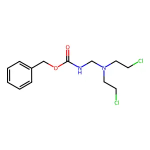 benzyl N-[bis(2-chloroethyl)aminomethyl]carbamate structure