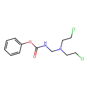 Phenyl bis(2-chloroethyl)aminomethylcarbamate structure