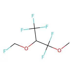 1,1,1,3,3-pentafluoro-2-(fluoromethoxy)-3-methoxypropane structure