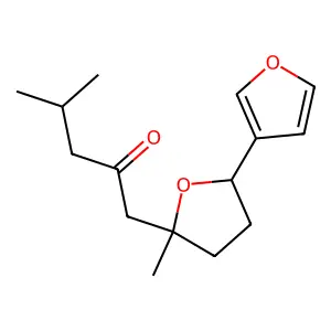 1-[(2R,5S)-5-(furan-3-yl)-2-methyloxolan-2-yl]-4-methylpentan-2-one structure