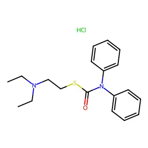 S-[2-(diethylamino)ethyl] N,N-diphenylcarbamothioatehydrochloride structure