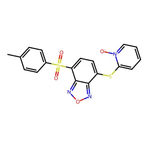 4-(4-methylphenyl)sulfonyl-7-(1-oxidopyridin-1-ium-2-yl)sulfanyl-2,1,3-benzoxadiazole structure