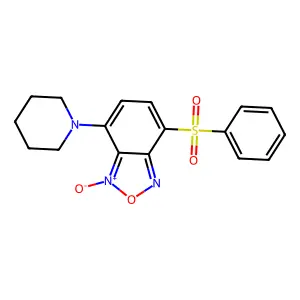 7-(benzenesulfonyl)-3-oxido-4-piperidin-1-yl-2,1,3-benzoxadiazol-3-ium structure