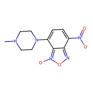 4-(4-methylpiperazin-1-yl)-7-nitro-3-oxido-2,1,3-benzoxadiazol-3-ium structure