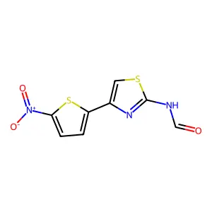N-[4-(5-nitrothiophen-2-yl)-1,3-thiazol-2-yl]formamide structure