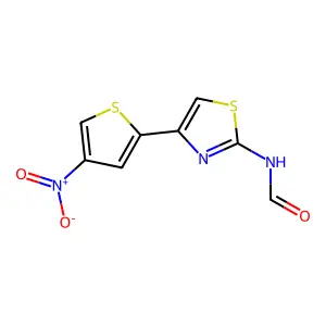 N-[4-(4-nitrothiophen-2-yl)-1,3-thiazol-2-yl]formamide structure