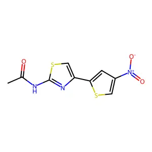 N-[4-(4-nitrothiophen-2-yl)-1,3-thiazol-2-yl]acetamide structure