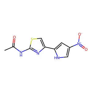 N-[4-(4-nitro-1H-pyrrol-2-yl)-1,3-thiazol-2-yl]acetamide structure