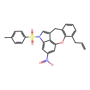 12-(4-methylphenyl)sulfonyl-15-nitro-4-prop-2-enyl-2-oxa-12-azatetracyclo[8.6.1.03,8.013,17]heptadeca-1(16),3(8),4,6,10,13(17),14-heptaene structure