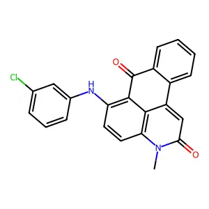 10-(3-chloroanilino)-14-methyl-14-azatetracyclo[7.7.1.02,7.013,17]heptadeca-1(16),2,4,6,9,11,13(17)-heptaene-8,15-dione structure