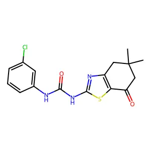 1-(3-chlorophenyl)-3-(5,5-dimethyl-7-oxo-4,5,6,7-tetrahydrobenzo[d]thiazol-2-yl)urea structure