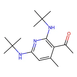 1-[2,6-bis(tert-butylamino)-4-methyl-3-pyridinyl]ethanone structure