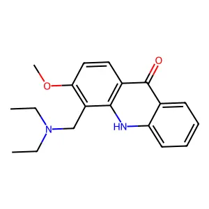 4-(diethylaminomethyl)-3-methoxy-10H-acridin-9-one structure