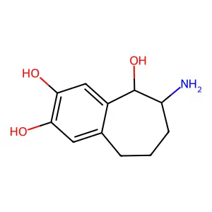 cis-6,7,8,9-Tetrahydro-6-amino-5H-benzocycloheptene-2,3,5-triol structure