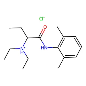 [1-(2,6-dimethylanilino)-1-oxobutan-2-yl]-diethylazanium chloride structure