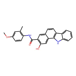 11H-Benzo[a]carbazole-3-carboxamide, 2-hydroxy-N-(4-methoxy-2-methylphenyl)- structure