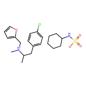 N-(p-Chloro-alpha-methylphenethyl)-N-methylfurfurylamine cyclohexanesulfamate structure