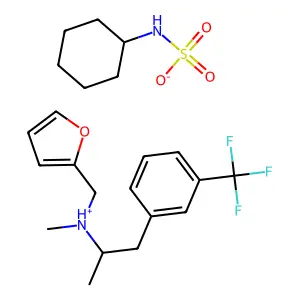 Furfurylamine, N-methyl-N-(alpha-methyl-m-(trifluoromethyl)phenethyl)-, cyclohexanesulfamate (+-)- structure