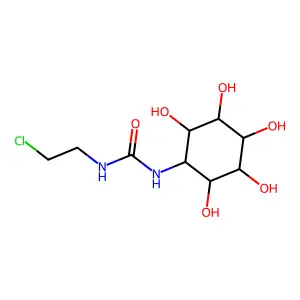 1-(2-chloroethyl)-3-(2,3,4,5,6-pentahydroxycyclohexyl)urea structure