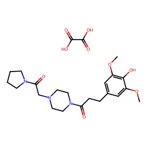 Piperazine, 1-((3,5-dimethoxy-4-hydroxy)dihydrocinnamoyl)-4-pyrrolidinocarbonylmethyl-, oxalate structure