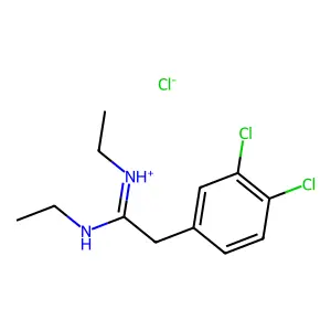 [2-(3,4-dichlorophenyl)-1-(ethylamino)ethylidene]-ethylazanium chloride structure