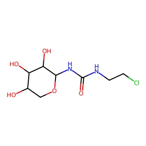 1-(2-chloroethyl)-3-(3,4,5-trihydroxyoxan-2-yl)urea structure