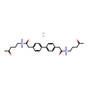 Ammonium, (4,4'-biphenylylenebis(2-oxoethylene))bis((4-oxopentyl)dimethyl-, dibromide structure