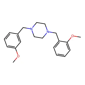 1-[(2-methoxyphenyl)methyl]-4-[(3-methoxyphenyl)methyl]piperazine structure