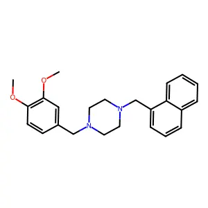 1-[(3,4-dimethoxyphenyl)methyl]-4-(naphthalen-1-ylmethyl)piperazine structure