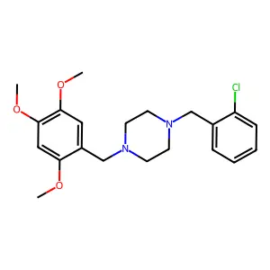1-[(2-chlorophenyl)methyl]-4-[(2,4,5-trimethoxyphenyl)methyl]piperazine structure