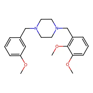 1-(2,3-dimethoxybenzyl)-4-(3-methoxybenzyl)piperazine structure