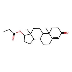 (10,13-dimethyl-3-oxo-1,2,6,7,8,9,11,12,14,15,16,17-dodecahydrocyclopenta[a]phenanthren-17-yl) propanoate structure