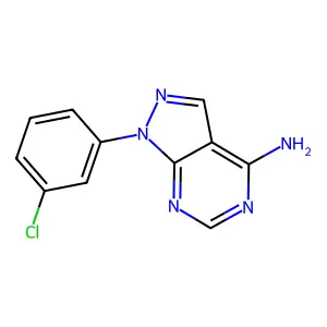 1-(3-chloro-phenyl)-1h-pyrazolo[3,4-d]pyrimidin-4-ylamine structure
