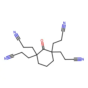 1,1,3,3-Cyclohexanetetrapropionitrile, 2-oxo- structure