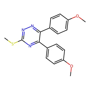 1,2,4-Triazine, 5,6-bis(4-methoxyphenyl)-3-(methylthio)- structure
