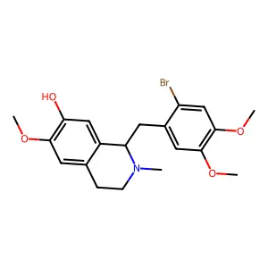 1-[(2-bromo-4,5-dimethoxyphenyl)methyl]-6-methoxy-2-methyl-3,4-dihydro-1H-isoquinolin-7-ol structure
