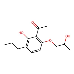 1-[2-hydroxy-6-(2-hydroxypropoxy)-3-propylphenyl]ethan-1-one structure