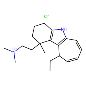 10-Ethyl-N,N,1-trimethyl-1,2,3,4,5,10-hexahydrocyclohept(b)indole-1-ethanamine hydrochloride structure