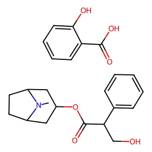 2-hydroxybenzoic acid(8-methyl-8-azabicyclo[3.2.1]octan-3-yl) 3-hydroxy-2-phenylpropanoate structure
