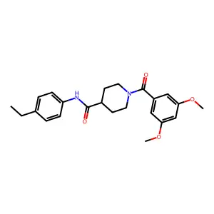 1-[(3,5-dimethoxyphenyl)carbonyl]-N-(4-ethylphenyl)piperidine-4-carboxamide structure