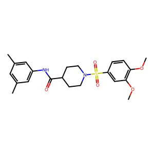 1-(3,4-dimethoxyphenyl)sulfonyl-N-(3,5-dimethylphenyl)piperidine-4-carboxamide structure