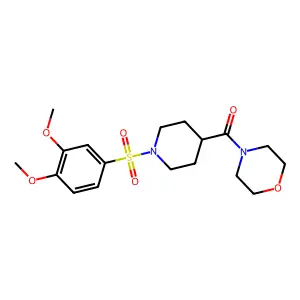 [1-(3,4-dimethoxyphenyl)sulfonylpiperidin-4-yl]-morpholin-4-ylmethanone structure