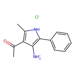 (4-acetyl-5-methyl-2-phenyl-1H-pyrrol-3-yl)azanium chloride structure