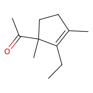 1-(2-ethyl-1,3-dimethylcyclopent-2-en-1-yl)ethanone structure