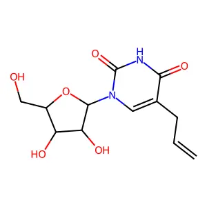 1-[3,4-dihydroxy-5-(hydroxymethyl)oxolan-2-yl]-5-prop-2-enylpyrimidine-2,4-dione structure